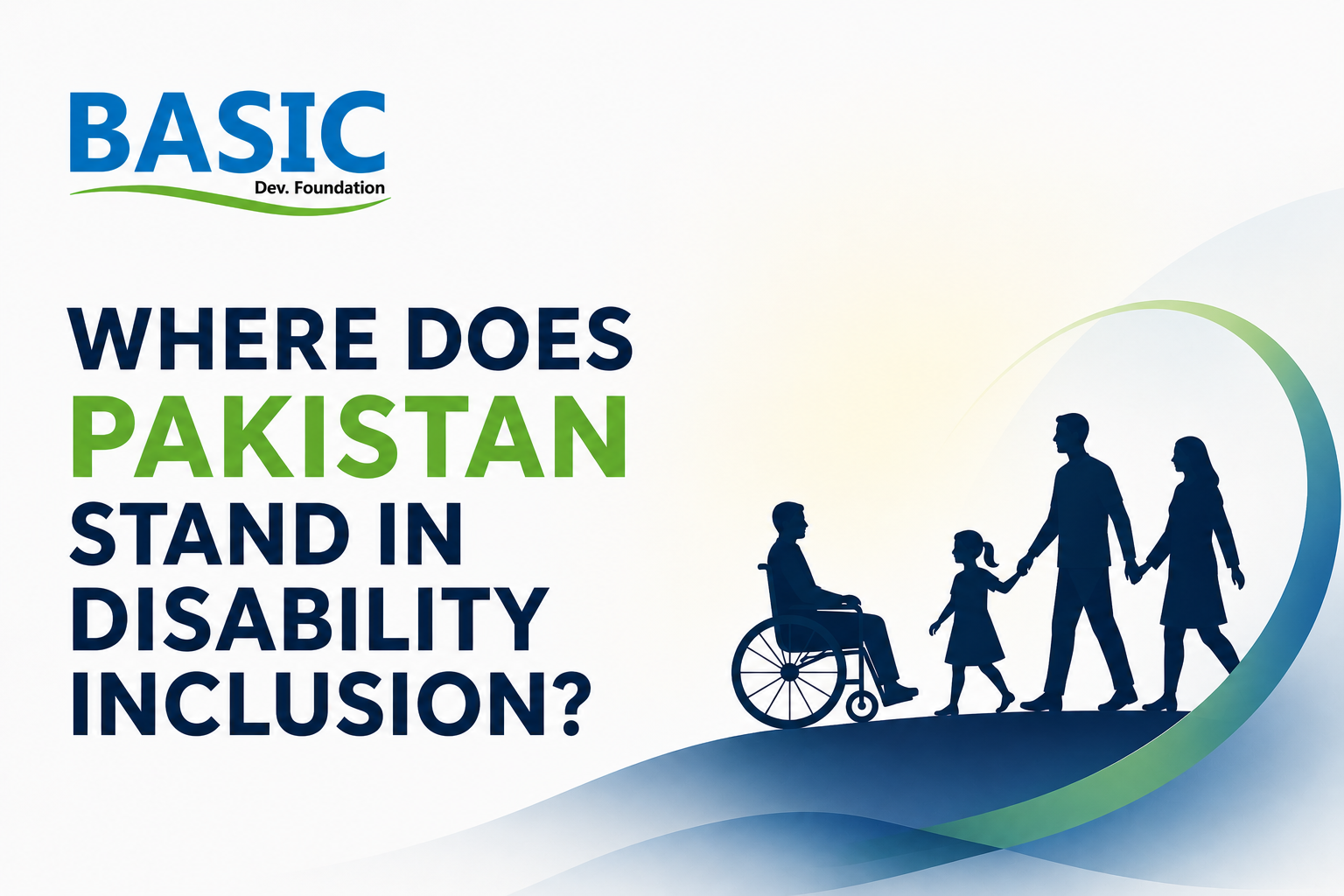 Illustration of person with disabilities participating in an inclusive community development programme in Pakistan